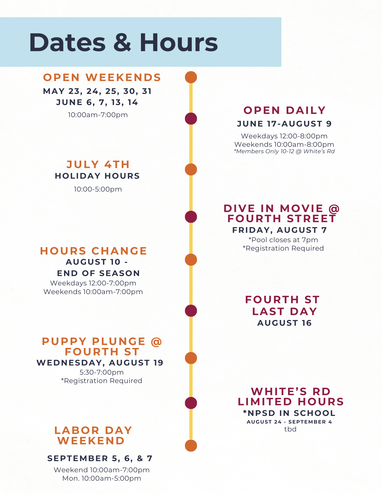2026 Pool Dates & Times